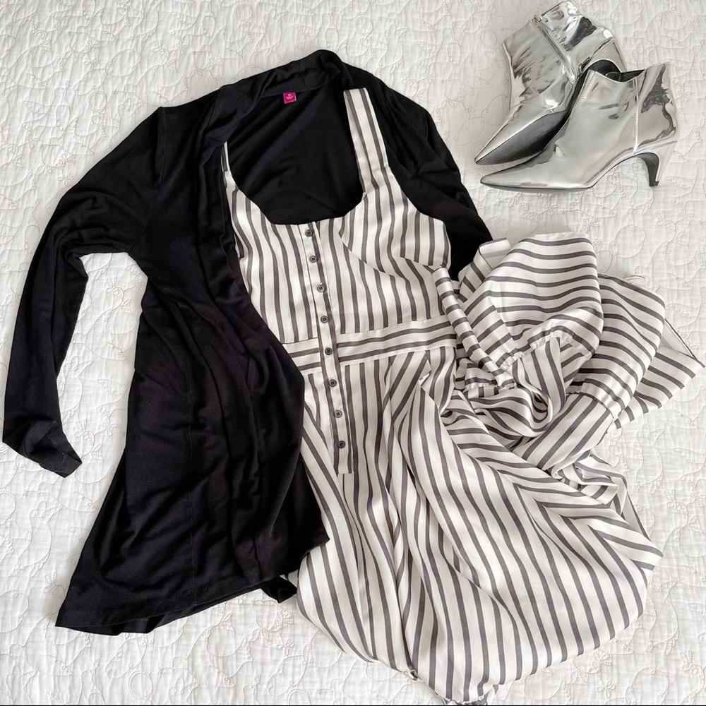 Sz 4  Anthropologie McGuire |Stripe Maxi MIDI Dress Alice vibes